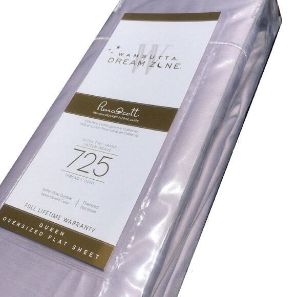 new LAVENDER Wamsutta Dream Zone 725 TC 100% Cotton Oversized QUEEN Flat Sheet - Picture 1 of 5